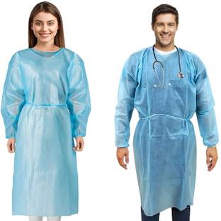 Spylx Isolation Gown 10 Count Disposable Medical Gowns, Blue Latex-Free for Hospital Safety Jacket