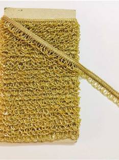 APSARA FASHION 9 Meter Golden Lace Lace Saree Falls