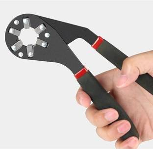 NISHIV 8 Inch Multi-Function & Adjustable Bionic Wrench Tool With Anti-Slip Handle & Made in High Carbon Steel 14 Wrenches in 1 Grabs Bolt On All Six Sides Double Sided Bionic Wrench