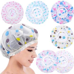 QEQEQ Shower Cap Set of 6 for Women