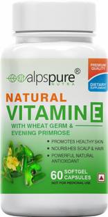ALPSPURE Natural Vitamin E Softgel Capsules Natural Source for Skin, Hairs & Body care