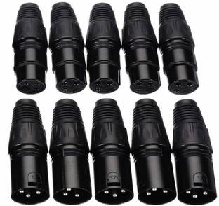WON XLR 3 Pin Male to Female Connector Microphone Audio Plug Connectors for Speaker Audio Microphone Mic Cable (5 Pairs) Wire Connector