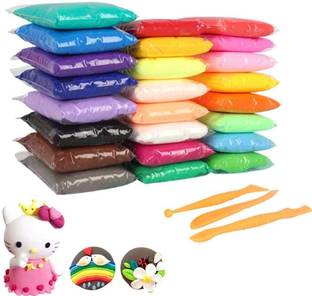 YAKONDA Non-Toxic Modeling Clay Air Dry Bouncing Clay with Tools (2 Set 24 Pcs)