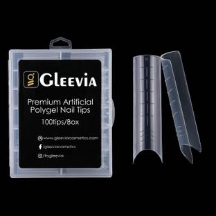 Gleevia Unbreakable Acrylic Nail Quick Building Mold Tips Nail Extension 120pc Long Transparent