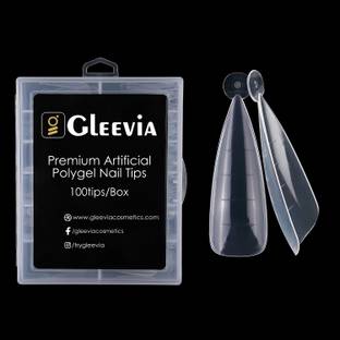 Gleevia Unbreakable Acrylic Nail Quick Building Mold Tips Nail Extension 120pc Stiletto Transparent