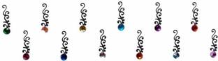 Comet Busters Fancy Black With Multicolor Crystal Bindi (BV228) Forehead Black Bindis