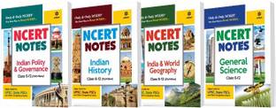 Combo Set of NCERT Notes Indian Polity & Governance ,Indian History , India & World Geography & General Science Class 6-12 (Old+New) for UPSC , State PSC and Other Competitive Exams (Set of 4 Books)