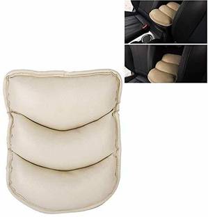 Auto Oprema PU Leather Car Center Armrest Pad Cover Cushion, Soft Armrest Cushion Beige Car Armrest Pad Cushion