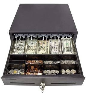 Security Store Cash Drawer/Cash Box with 5 Notes and 8Coin Slots- Heavy Body (405W* 420L* 100H) Cash Box