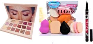 klaty Eyeshadow with set of 6in1 puff with Eyeliner