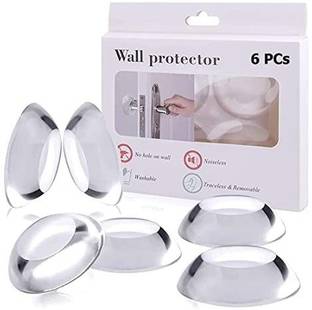IMPRONOW Door Knob Wall Protector 6Pcs Transparent Round Silicone Door Handle Bumper for Doorknobs, Headboard, Refrigerator Door, Cabinets Wall Mounted Door Stopper