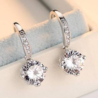 MYKI Super Solitaire Drop Earrings For Women & Girls Metal Drops & Danglers