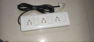 supriya Supriya extesion board of 3 Switch, 3 Socket Wall Plate (White) (2 meter wire) Wall Plate