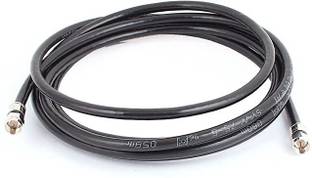 V A Antiques RG-6 Coaxial DTH Cable Wire with F type connector and clips 1 sq/mm Black 10 m Wire