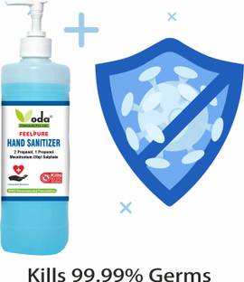 ODA FEELPURE 2 Propanol, 1 Propanol Mecetronium Ethyl Sulphate Sanitizer 500 ml Hand Sanitizer Bottle