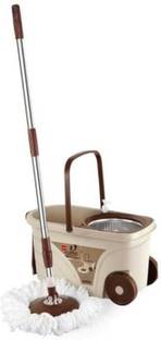 cello Kleeno Max Clean Deluxe Spin Mop Bucket with Soap Dispense Mop Set
