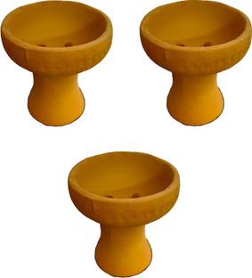 Puff Smart Hookah Mitti Chillum Bowl /Chillum ( Pack Of 3 ) 4.7 inch Earthenware Hookah