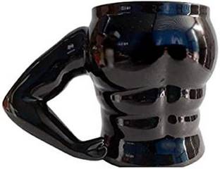miRim Ceramic Muscle Body Shape Coffee / Milk mug with Unique handle Ceramic Coffee Mug