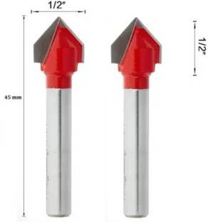 ALPHABET 12.5 X 12.5 MM V Grooving Router Bits (Shank-8MM) Rotary Bit Set
