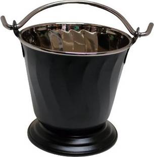 Dynore Stainless Steel Black Matt Serving Bucket/Balti/Gravy Serving Bucket Gravy Bucket Serving Set