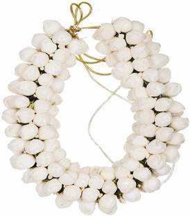SIYAA Mogra Flower Gajra for Womens and Girls 9 Inch Hair Flower Aromatic (White) Head Band