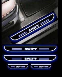 DIAMOND SAJAWAT CAR Door Foot Step Blue Light Silver For SWIFT (Set of 4 Pcs) Door Sill Plate