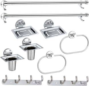 URIM Soap Case, Toothbrush Holder, Ring, Rack & Cloth Hanger 24 inch 2 Bar Towel Rod