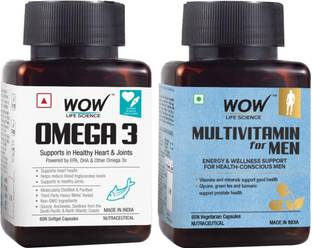 WOW Life Science Daily Nutrition For Active Men - Multivitamin & Omega 3