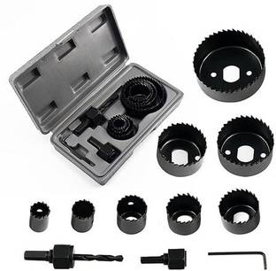 Kshivi Professional Drill Bit Set Holesaw 11pcs Woodworking Hole Saw Drill Bit Kit 3/4" to 2 1/2" Drilling Tool Wood Thin Alloy Metal Cutter Core Drill Bits