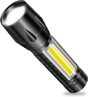 Daily Needs Shop Mini COB LED Zoomable Light With 9W Flashlight USB Charging Torch