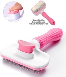 Hachiko Pet Grooming Self Cleaning Shedding Slicker Brush Comb With Handle Slicker Brushes for  Dog, Cat, Rabbit, Hamster, Dog & Cat
