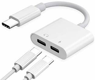 IMMUTABLE Multicolor Dual USB C Audio and Charger Adapter Fit for USB C Headphone N55 Phone Converter