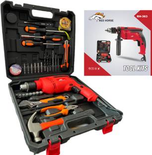 RanPra RH-363 13 RE IMPACT DRILL REDHORSE TOOL KITS ( 33PCS ) 710 WATT Pistol Grip Drill