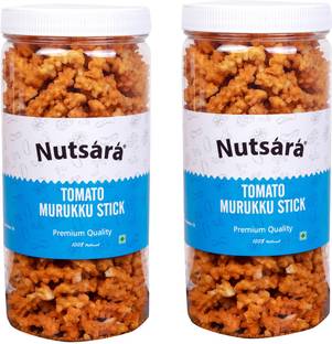 नटसरा टोमैटो फ्लेवर्ड मुरुक्कु स्नैक , थक्कली मुरुक्कु चकली नमकीन स्टिक्स 250gm