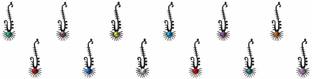 Comet Busters Beautiful Black Bindi With Multicolor Stones (BV304) Forehead Black Bindis