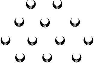 Comet Busters Small Moon Shaped Black Bindi With Stone (BV548) Forehead Black Bindis