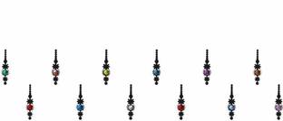 Comet Busters Beautiful Black Bindi With Multicolor Stones (BV306) Forehead Black Bindis
