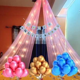 1iAM Cabana / Canopy Anniversary Decoration Kit Pink- Blue- Golden
