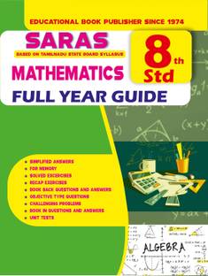 SARAS 8th Standard Mathematics Full year Guide for Tamilnadu State Board