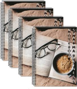 KRASHTIC A4 Notebook 200 Pages 75GSM Paper,Set of 4 Unruled Notebook A4 Notebook Unruled 200 Pages