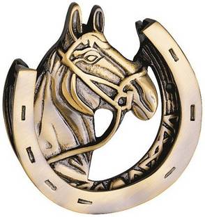 H&T PRODUCTS Horse Door Knocker with Antique Finish (Brass,Size 5 inch,Pack of 1) Brass Door Knocker