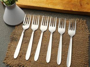 ZEVORA Stainless Steel Forks for Dining Table, Fork Set, 16 cm Length, Set of 6 Stainless Steel Dessert Fork Set