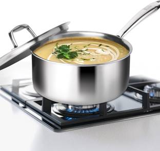 MILTON Pro Cook Triply Stainless Steel Sauce Pan with Lid Sauce Pan 18 cm diameter with Lid 2.2 L capacity