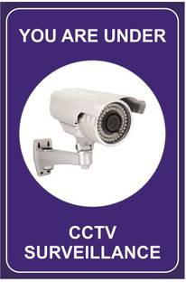 Print Experts 22.86 cm CCTV Surveillance stickers for indications size 6X9 Inch Pack of 4 pcs. Self Adhesive Sticker