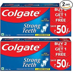 Colgate Strong Teeth With AMINO SHAKTI JUMBO (Pack of 2) 500x2 @@ 1kg Toothpaste