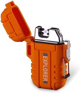 WRADER UPGRADED VERSION WATERPROOF Flameless Electric Lighter Dual Arc Plasma Lighter Rechargeable Lighter Windproof Explorer Lighter Cigarette Lighter for Camping Cigarette Lighter