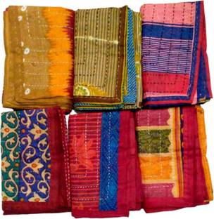 NILU CRAFT Cotton Sheet Kantha Cotton Baby Bed Sized Bedding Set