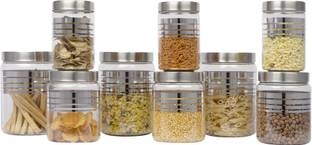 G-PET Plastic, Steel Grocery Container - 2000 ml, 1000 ml, 750 ml