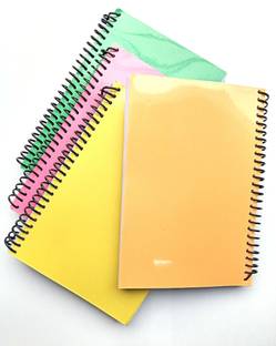 KRASHTIC Spiral Notebook Pack of 4 A4 Size 200 Pages 75 Gsm Pages A4 Note Book Unruled 200 Pages