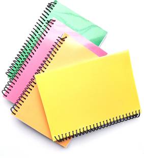 KRASHTIC Spiral Notebook For School and College Student Set of 4 ,200 Pages ,75 GSM A4 Note Book Unruled 200 Pages